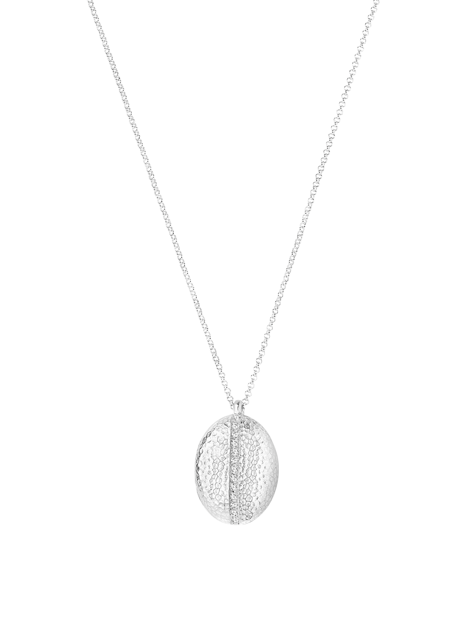White sapphire 26mm oval lumiere locket